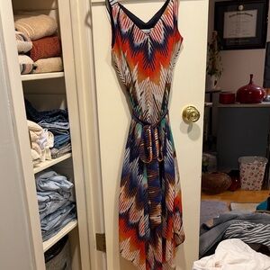 Colorful Chevron High Low Dress
